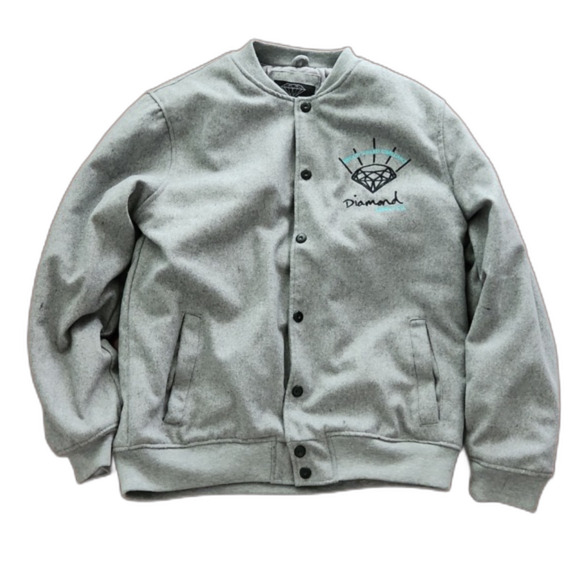 NWT Diamond Supply Co. Varsity Jacket Gray Size L